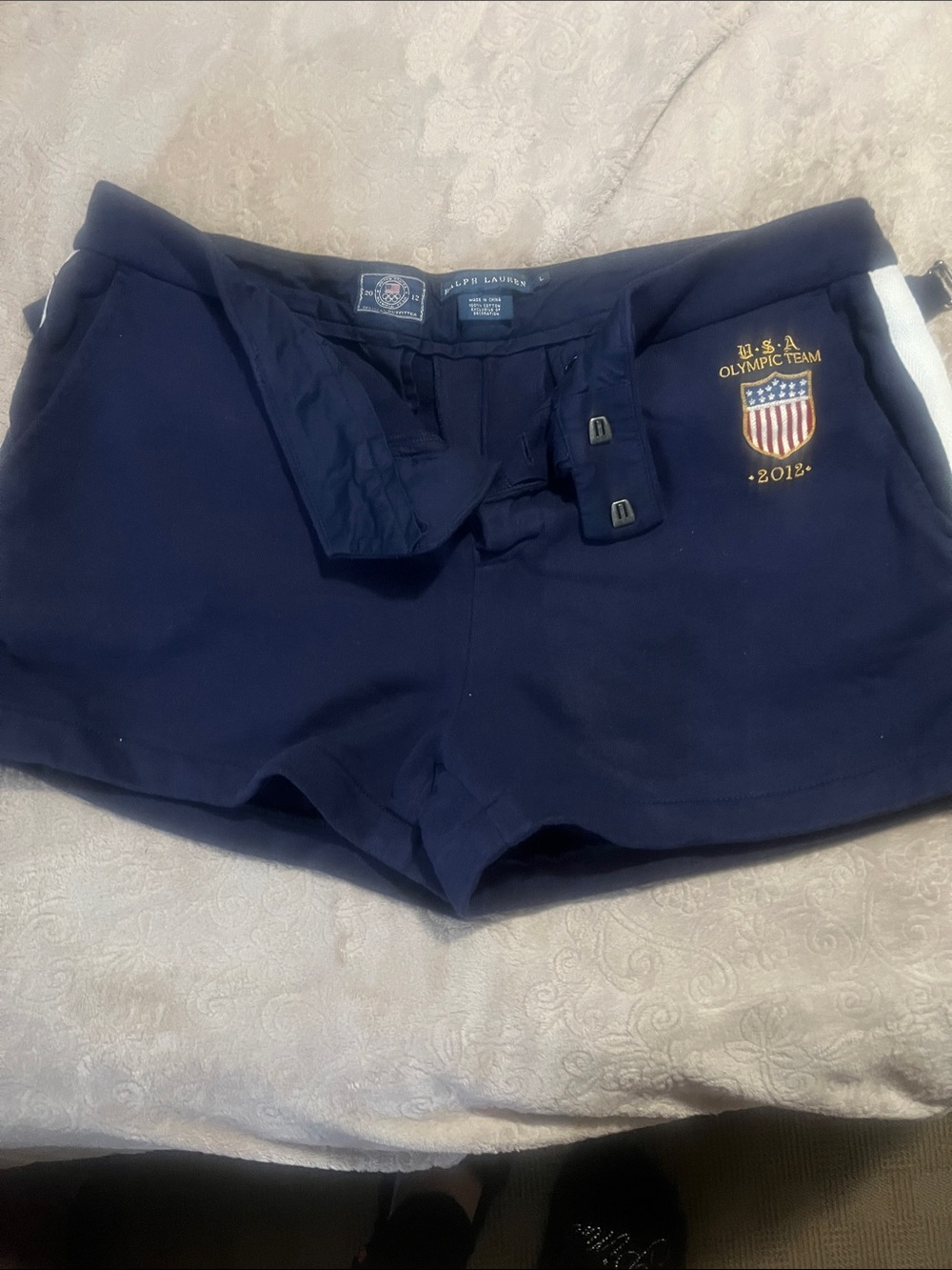 Ralph Lauren Navy Athletic Shorts with USA Olympic Crest